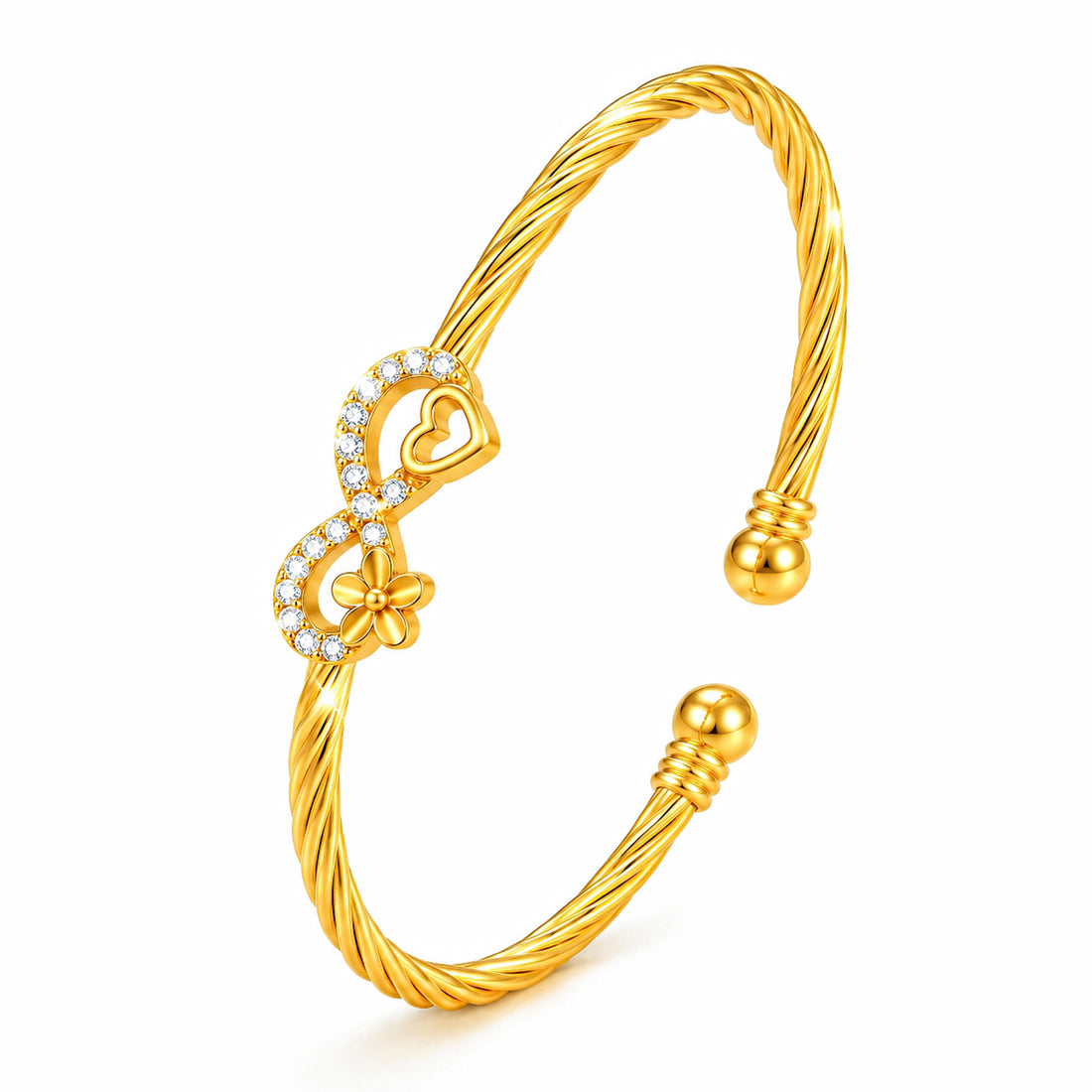 PRAO Bracelet Anti-Tarnish Infinity Crystal Charm (Adjustable Size)