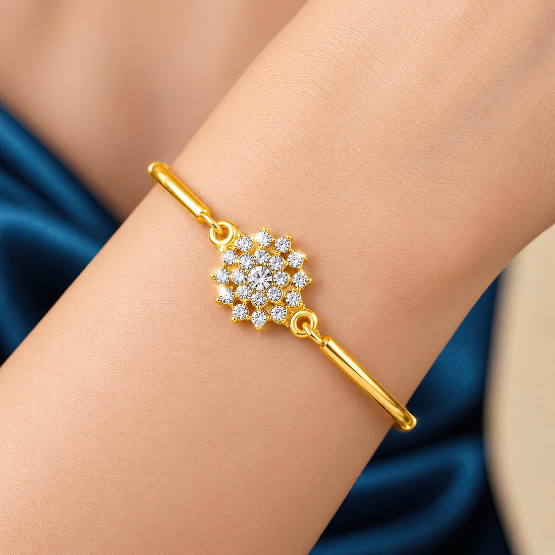 PRAO Bracelet Anti-Tarnish Crystal Floral Burst (Adjustable Size)