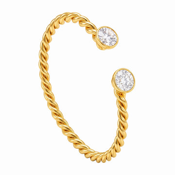 PRAO Bracelet Anti-Tarnish Twisted Crystal Cuff (Adjustable Size)
