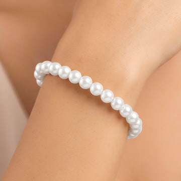PRAO Bracelet Anti-Tarnish Classic White Pearl (Adjustable Size)
