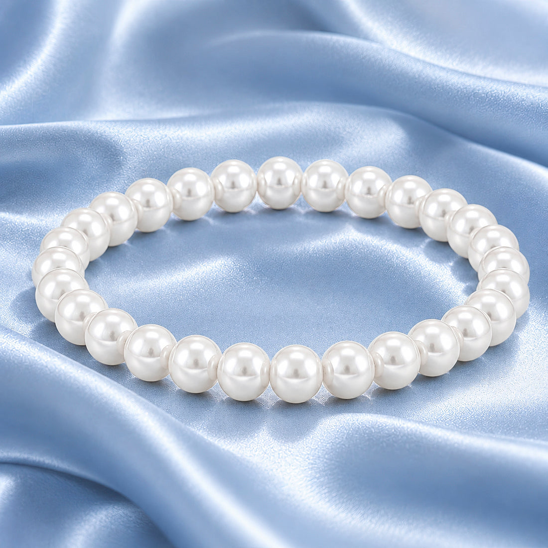 PRAO Bracelet Anti-Tarnish Classic White Pearl (Adjustable Size)