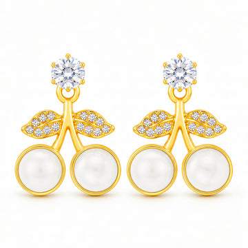 PRAO Earrings Anti-Tarnish Opal Cherry Crystal Stud