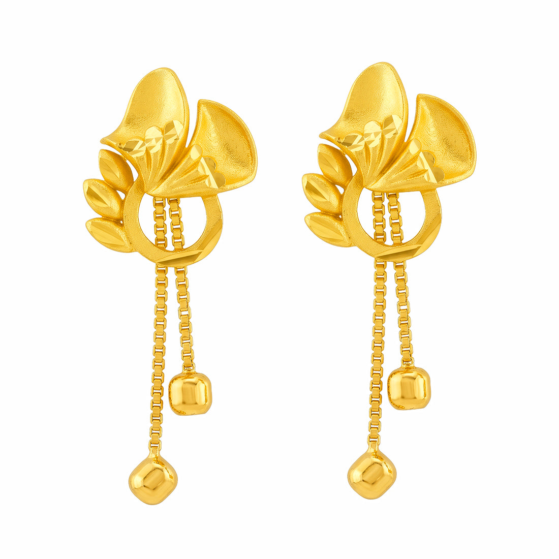 PRAO Earrings Anti-Tarnish Calla Lily Chain Dangle