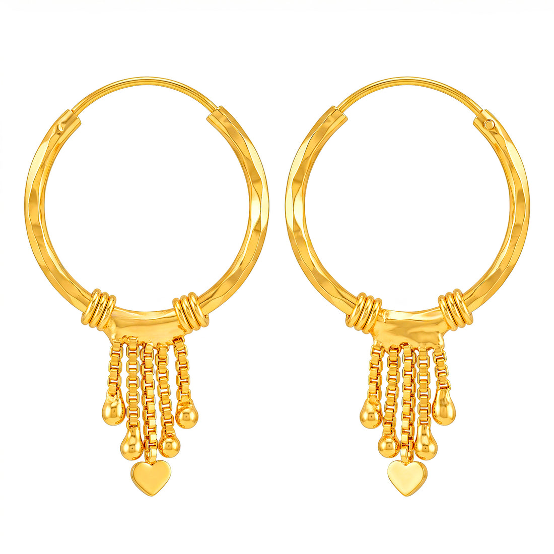 PRAO Earrings Anti-Tarnish Twisted Hoop Chain Tassel