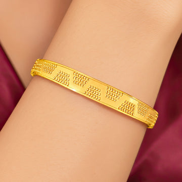PRAO Bracelet Anti-Tarnish Geometric Block Bead Bangle (Adjustable Size)