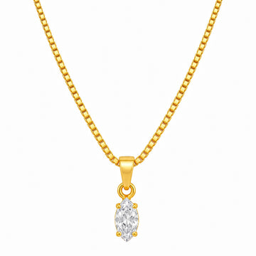 PRAO Necklace Anti-Tarnish Marquise Crystal Pendant