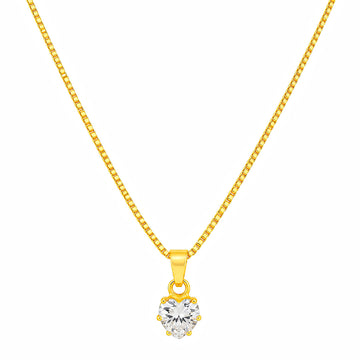 PRAO Necklace Anti-Tarnish Heart Crystal Pendant