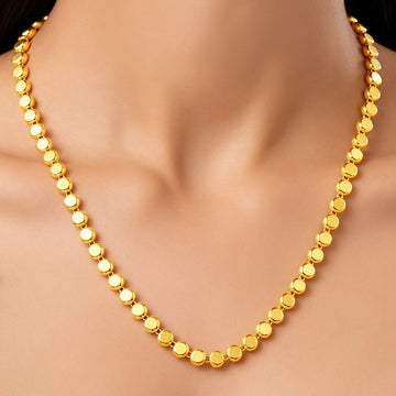 PRAO Necklace Anti-Tarnish Classic Gold Tablet Chain