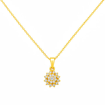 PRAO Necklace Anti-Tarnish Tiered Floral Crystal Cluster