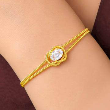 PRAO Bracelet Anti-Tarnish Oval Crystal Wire Nest (Adjustable Size)