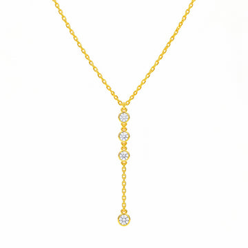 PRAO Necklace Anti-Tarnish Y Shape Crystal Lariat