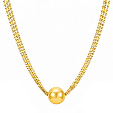 PRAO Necklace Anti-Tarnish Gold Plated Multilayer Set
