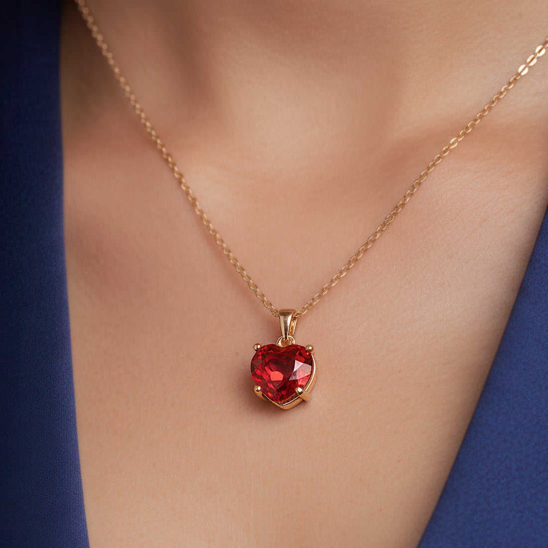 PRAO Necklace Anti-Tarnish Solitaire Set With Earrings
