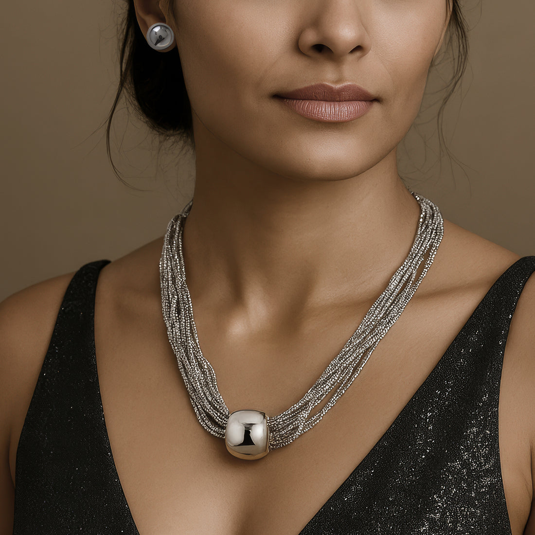 PRAO Anti-Tarnish Box Chain Necklace Set with Earrings✨
