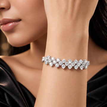 PRAO Bracelet Anti-Tarnish Floral Crystals (Adjustable Size)