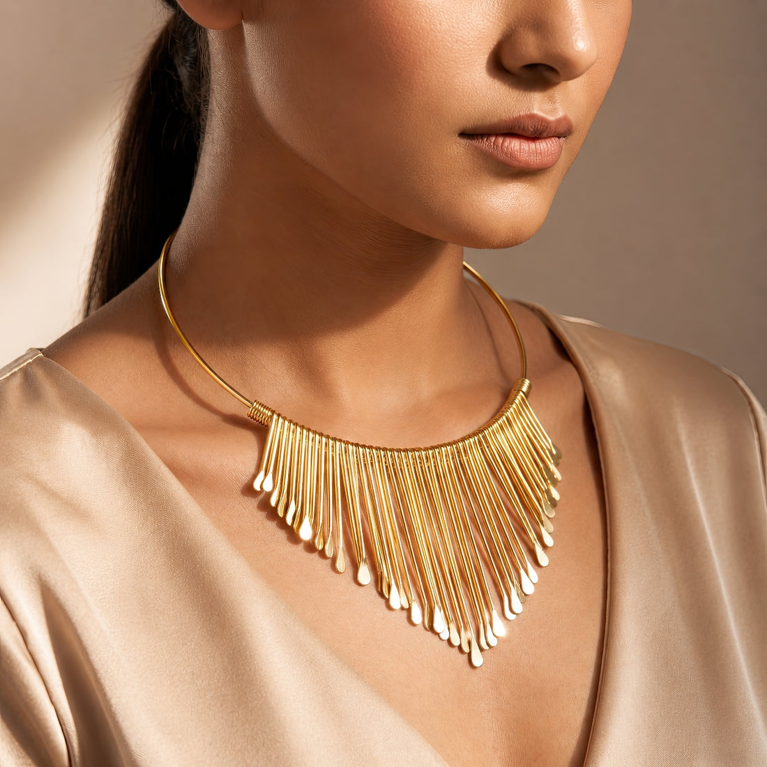 PRAO Necklace Anti-Tarnish Gold Plated Hasli