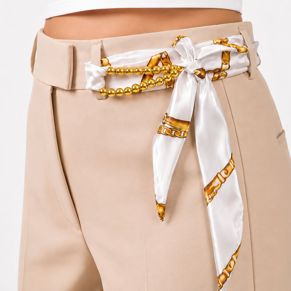 PRAO Necklace Cum Bracelet Anti-Tarnish Bead Silk Scarf