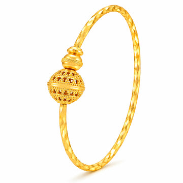 PRAO Bracelet Anti-Tarnish Ornate Spherical Bead (Adjustable Size)