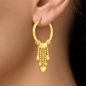 PRAO Earrings Anti-Tarnish Twisted Hoop Chain Tassel