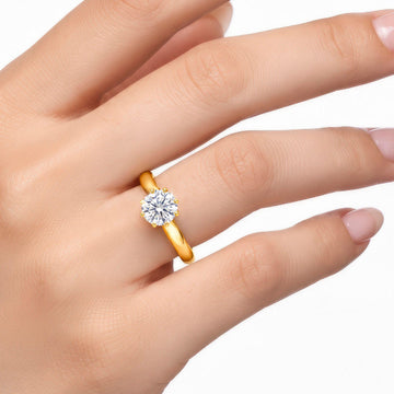 PRAO Ring Anti-Tarnish Solitaire Crystal (Adjustable Size)
