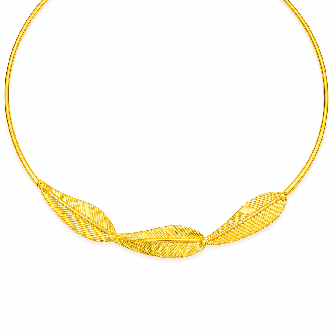 PRAO Necklace Anti-Tarnish SLEEK Golden Leaf Hasli