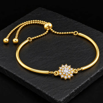 PRAO Bracelet Anti-Tarnish Crystal Floral Burst (Adjustable Size)