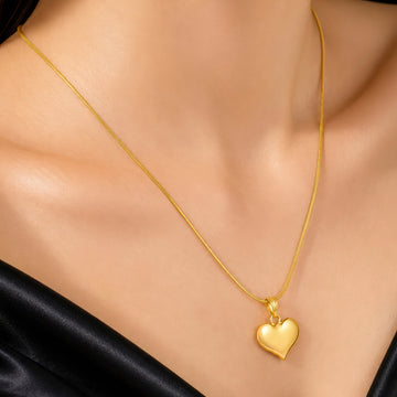 PRAO Necklace Anti-Tarnish Gold Plated Heart Pendant