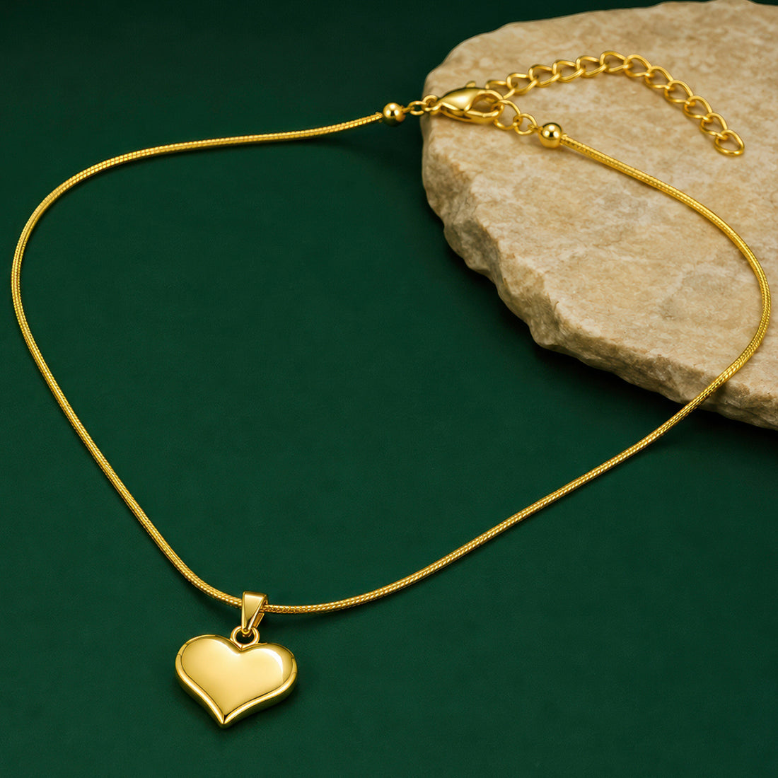 PRAO Necklace Anti-Tarnish Gold Plated Heart Pendant