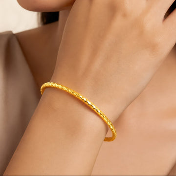 PRAO Bracelet Anti-Tarnish Gold Plated Bangle (Adjustable Size)