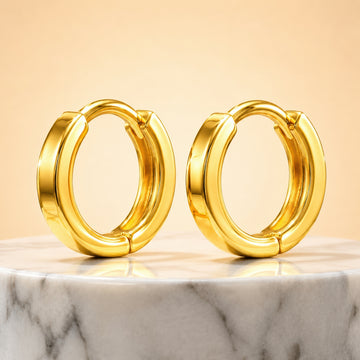 PRAO Earrings Anti-Tarnish Smooth Huggies