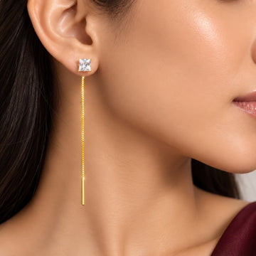 PRAO Earrings Anti-Tarnish Crystal Threader