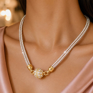 PRAO Necklace Anti-Tarnish Crystal Rope Chain