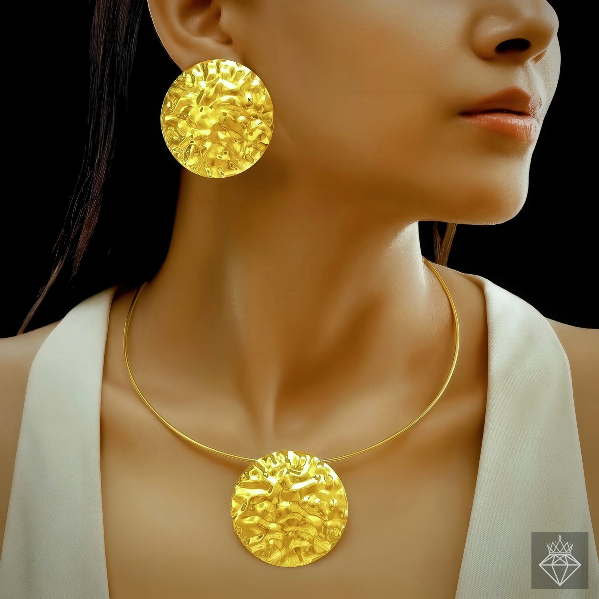 PRAO Necklace Anti-Tarnish Gold Plated Set With Earrings