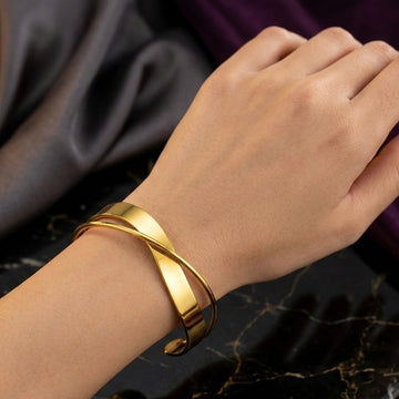 PRAO Bracelet Waterproof Golden Bangle (Adjustable Size)