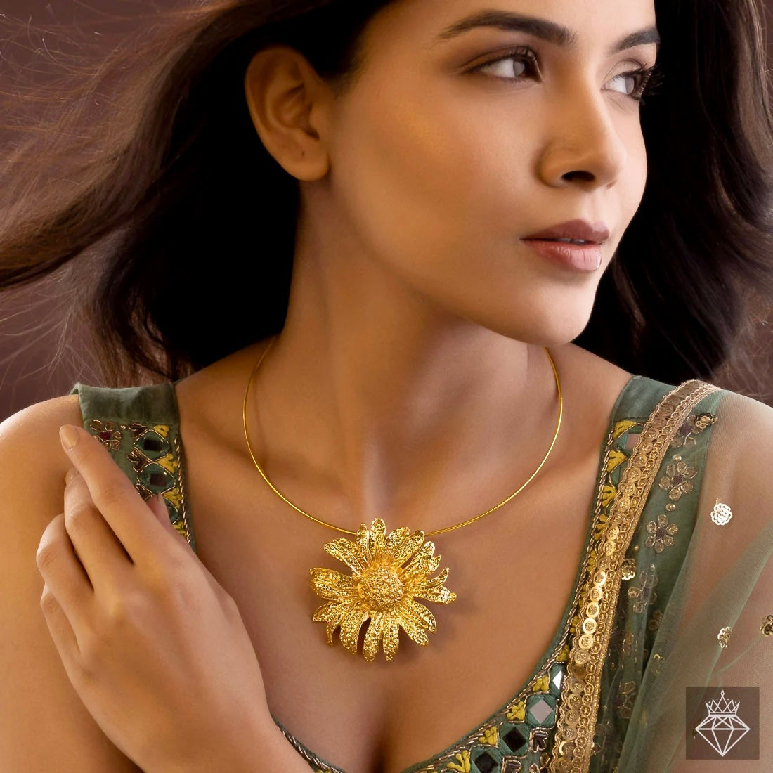 Super Saver Pack of Anti-Tarnish Golden Sunflower Necklace Set With Earrings, Bracelet & Ring (Adjustable Size)