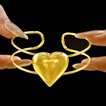 PRAO Anti-Tarnish Golden Heart Bracelet (Adjustable Size)