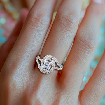 PRAO Anti-Tarnish Princess Cut Solitaire Ring (Adjustable Size)