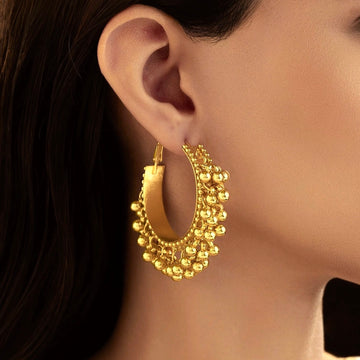 PRAO Anti-Tarnish Golden Ghungroo Earrings✨