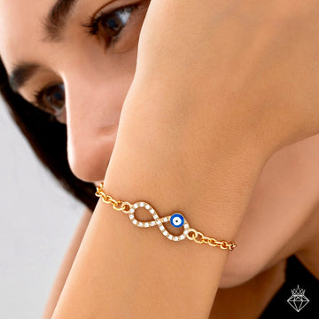 Anti-Tarnish Evil Eye INFINITY Bracelet By PRAO