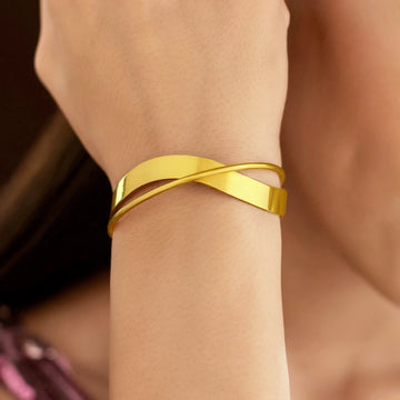 PRAO Anti-Tarnish Golden Bangle Bracelet✨