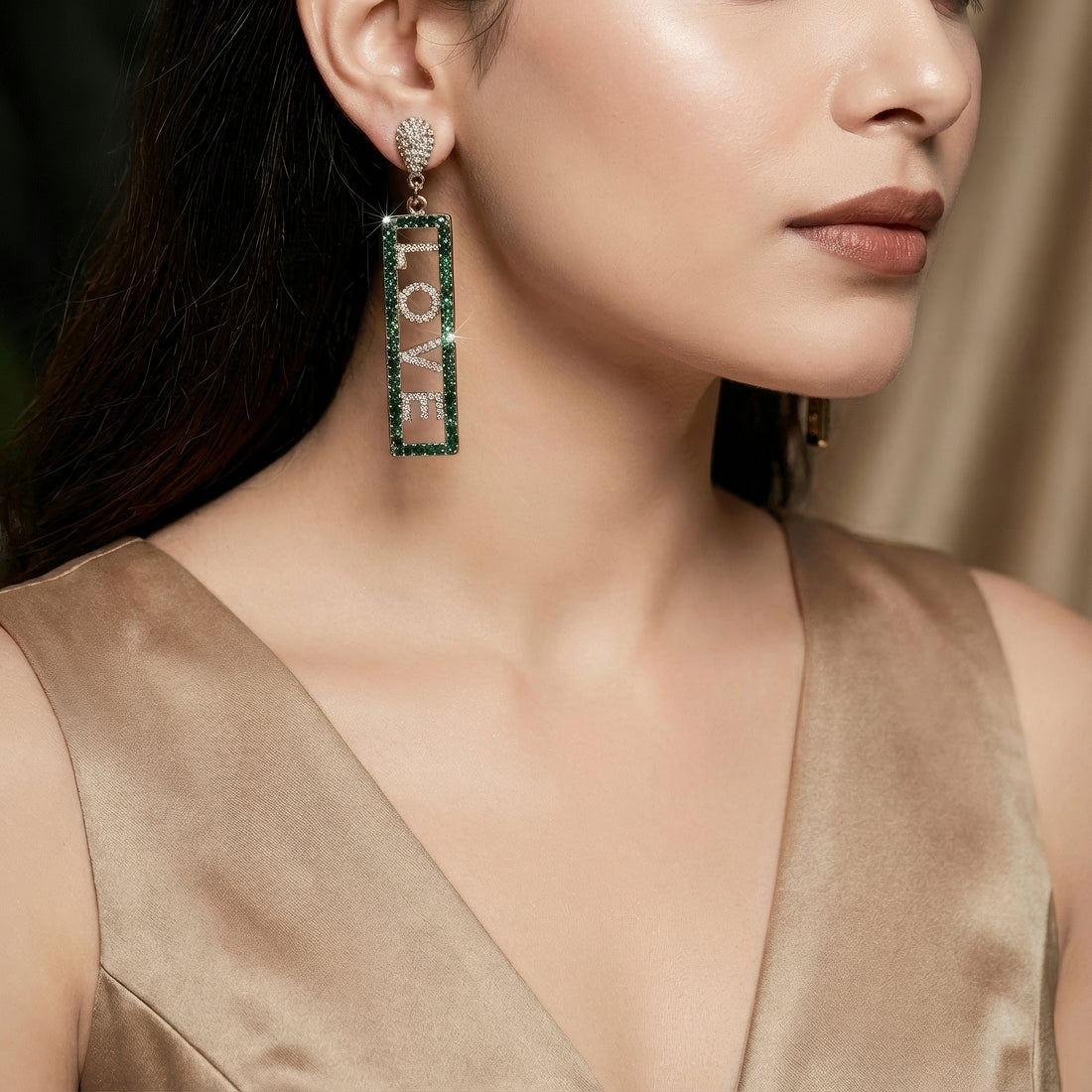 PRAO Earrings Anti-Tarnish LOVE Text Long Danglers