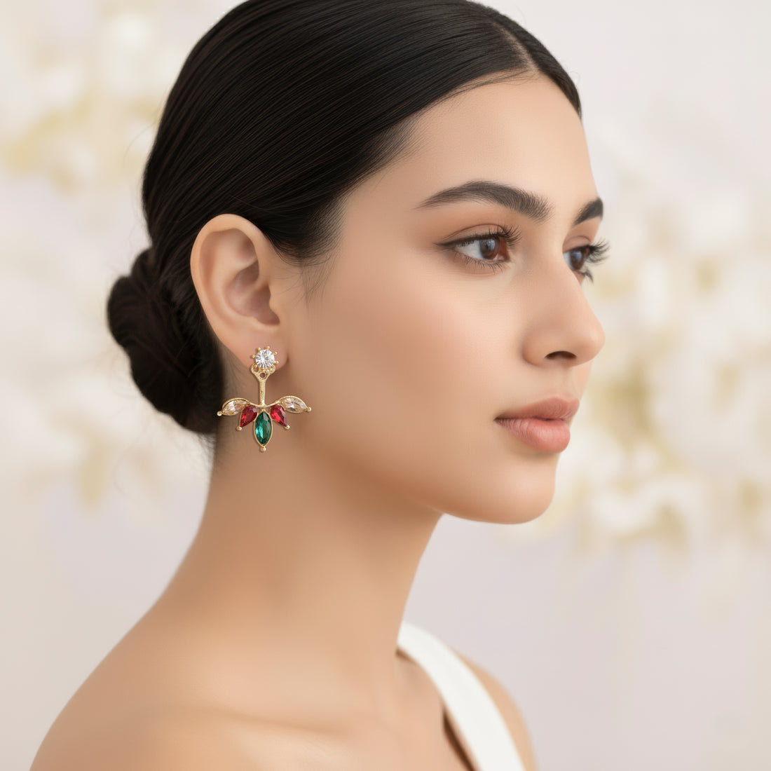 PRAO Earrings Anti-Tarnish Solitaire Designer Drop Studs