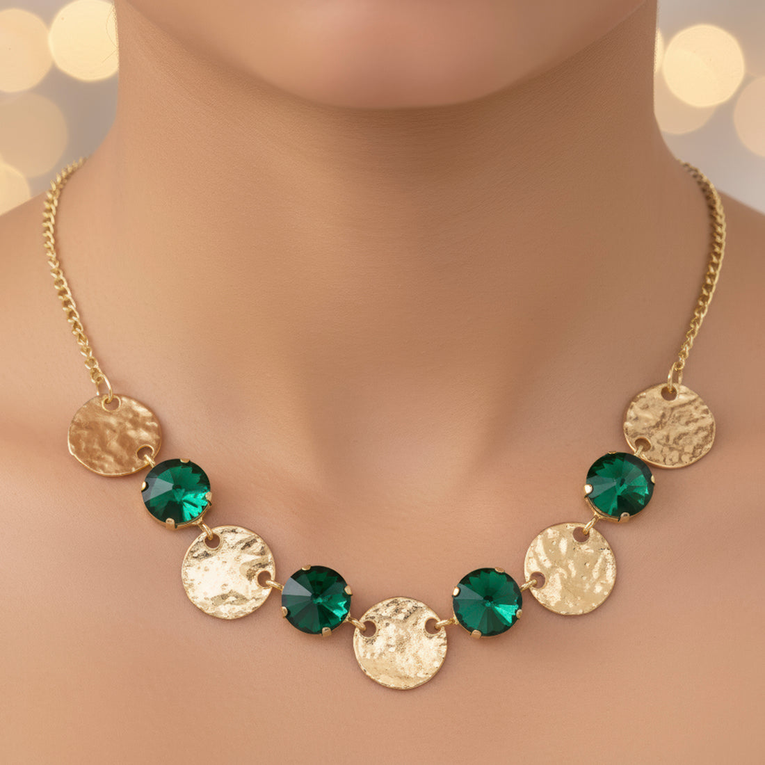 PRAO Necklace Anti-Tarnish Crystal Set With Earrings