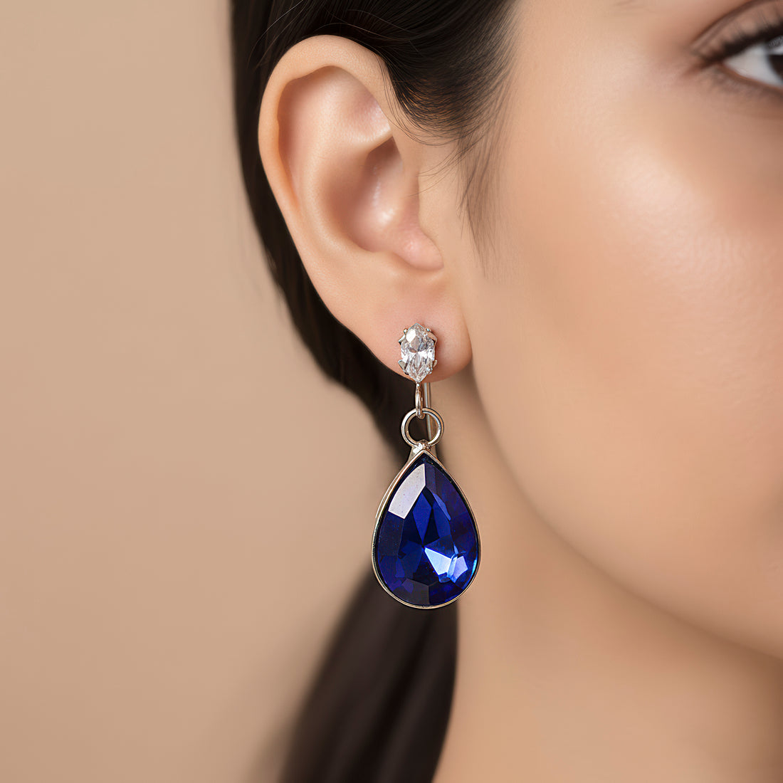 PRAO Anti-Tarnish Waterdrops Pendant Necklace Set With Earrings