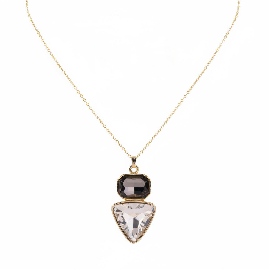 PRAO Necklace Anti-Tarnish Crystal Black Pendant