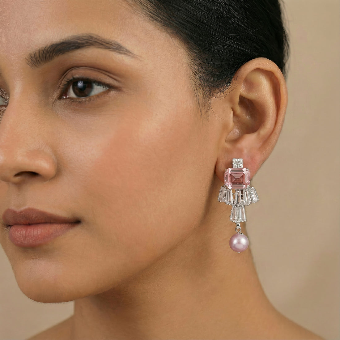 PRAO Earrings Waterproof Mini Crystal Danglers