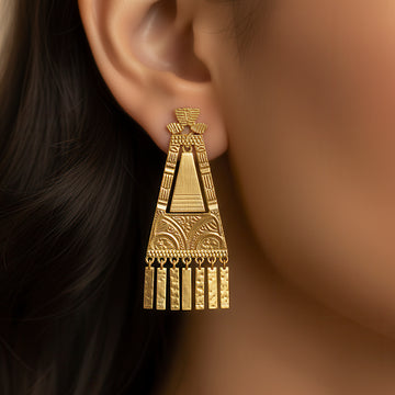 PRAO Anti-Tarnish Ethnic Long Dangles with Charms