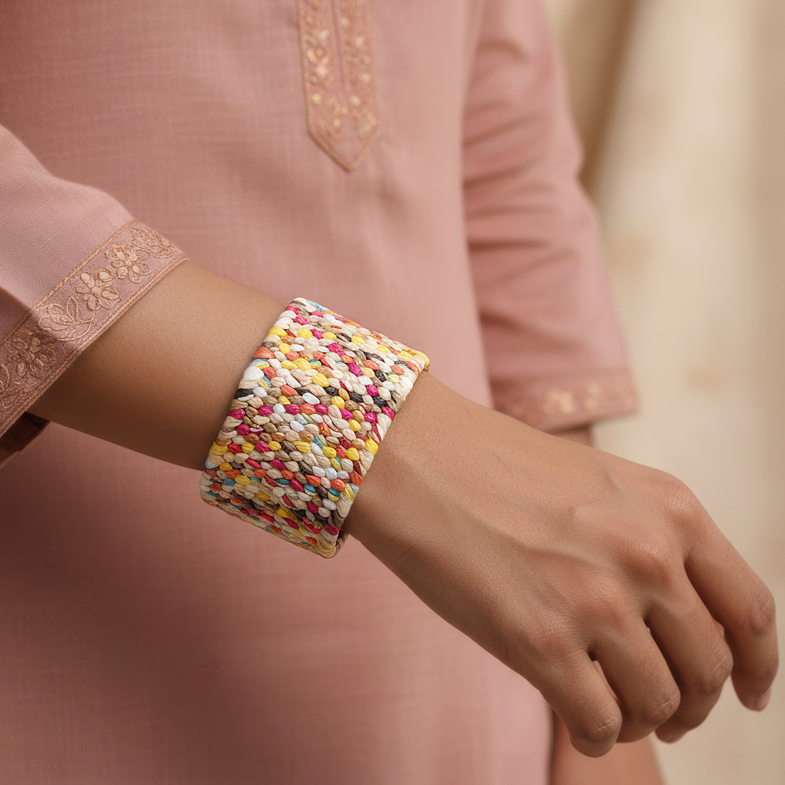 PRAO Multicolour Raffia Bracelet (Adjustable Size)