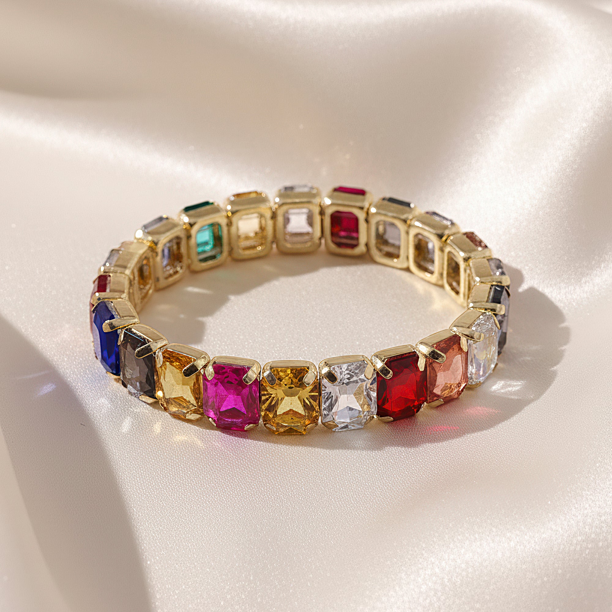 PRAO Bracelet Anti-Tarnish Multicolor Crystal