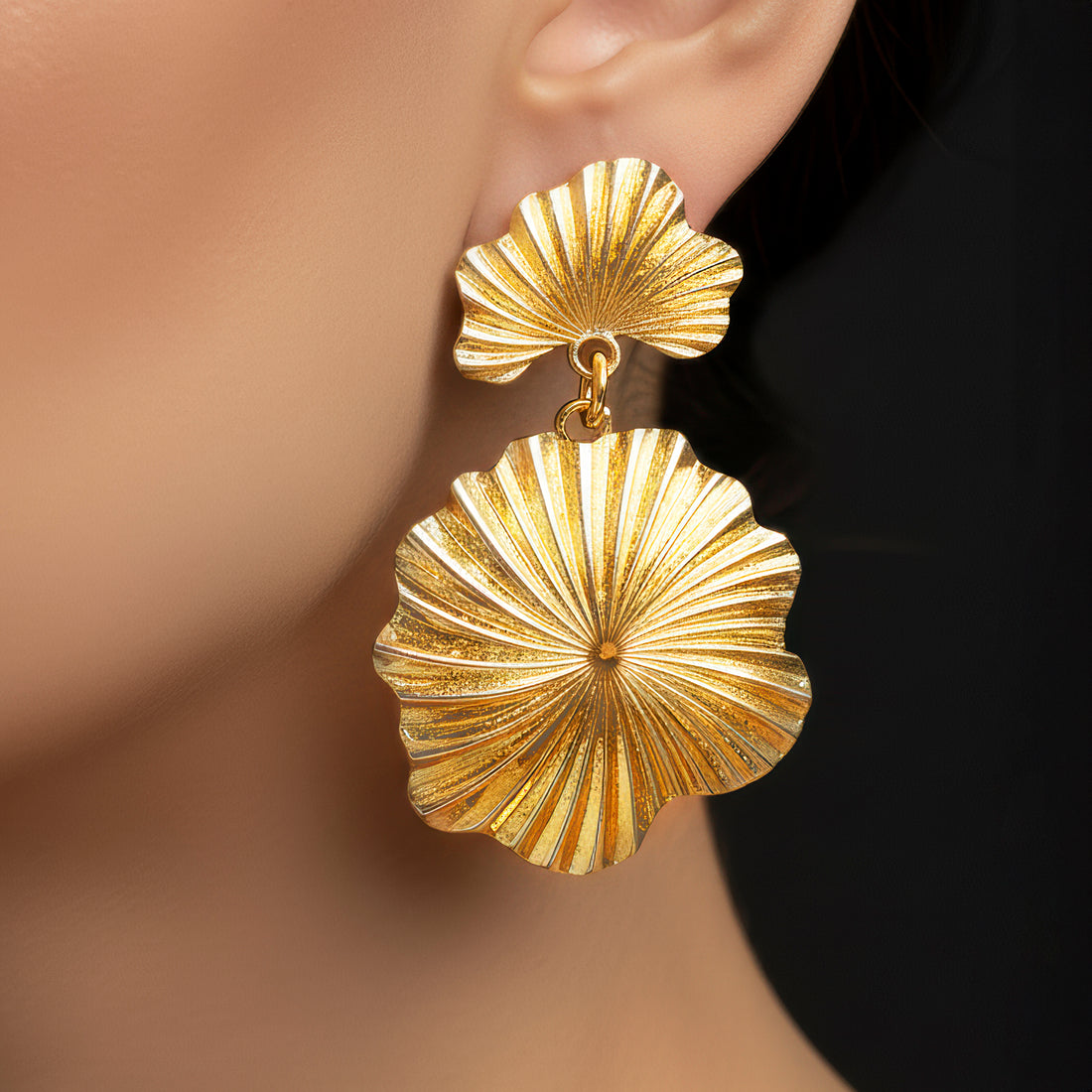 PRAO Anti-Tarnish Conch Shell Dangles with Shell Tops